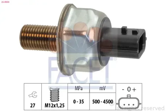 Sensor, Kraftstoffdruck FACET 25.0056 Bild Sensor, Kraftstoffdruck FACET 25.0056
