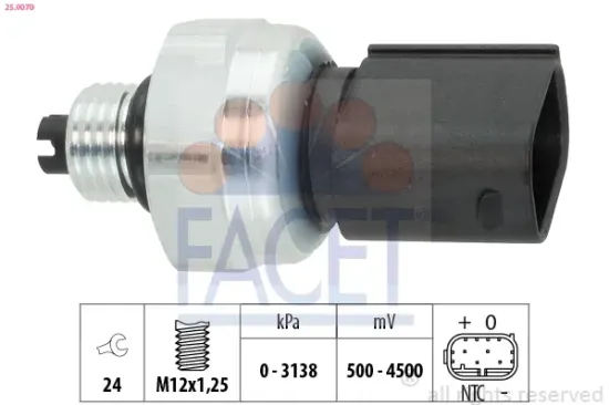 Druckschalter, Klimaanlage FACET 25.0070 Bild Druckschalter, Klimaanlage FACET 25.0070