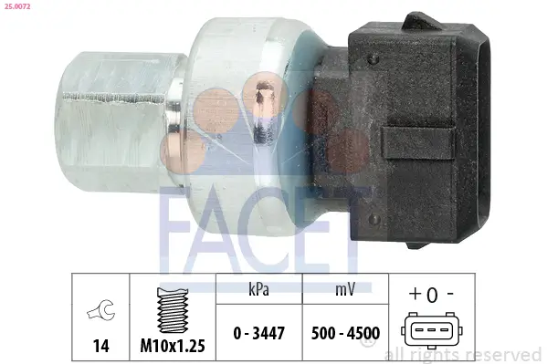 Druckschalter, Klimaanlage FACET 25.0072