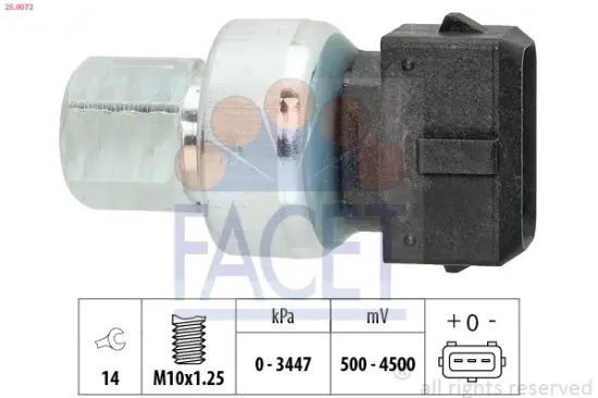 Druckschalter, Klimaanlage FACET 25.0072 Bild Druckschalter, Klimaanlage FACET 25.0072
