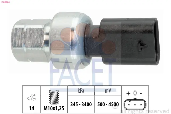 Druckschalter, Klimaanlage FACET 25.0074