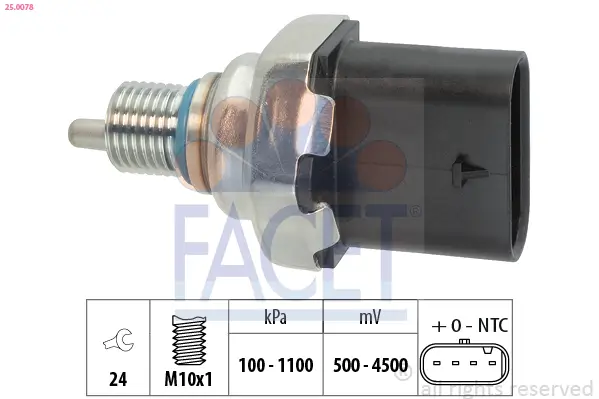 Sensor, Kraftstoffdruck FACET 25.0078