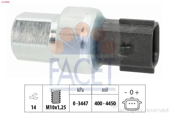 Druckschalter, Klimaanlage FACET 25.0080 Bild Druckschalter, Klimaanlage FACET 25.0080
