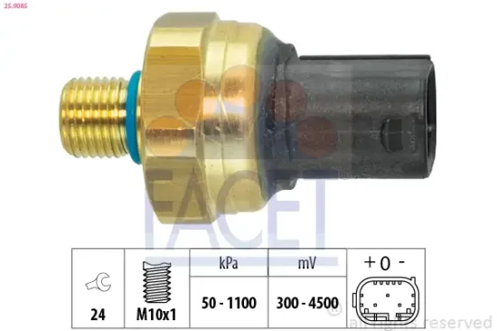 Sensor, Kraftstoffdruck FACET 25.0085 Bild Sensor, Kraftstoffdruck FACET 25.0085