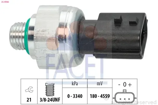 Druckschalter, Klimaanlage FACET 25.0086 Bild Druckschalter, Klimaanlage FACET 25.0086