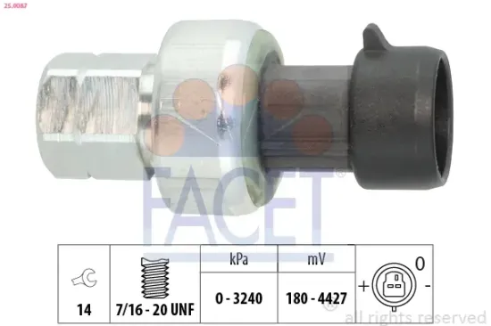 Druckschalter, Klimaanlage FACET 25.0087 Bild Druckschalter, Klimaanlage FACET 25.0087