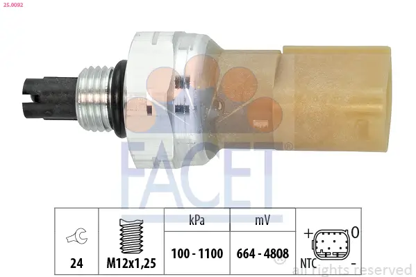 Druckschalter, Klimaanlage FACET 25.0092