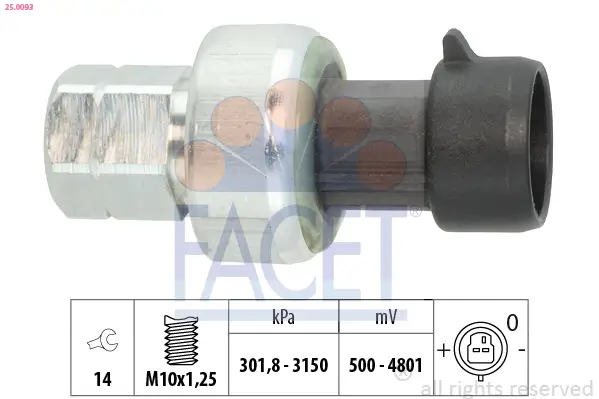 Druckschalter, Klimaanlage FACET 25.0093
