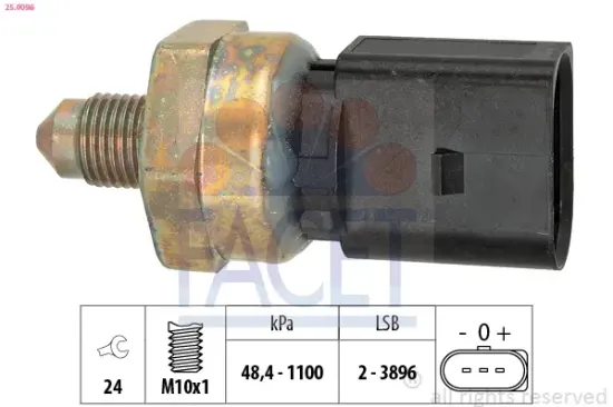 Sensor, Kraftstoffdruck FACET 25.0096 Bild Sensor, Kraftstoffdruck FACET 25.0096
