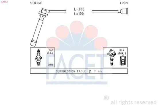 Zündleitungssatz FACET 4.7013 Bild Zündleitungssatz FACET 4.7013