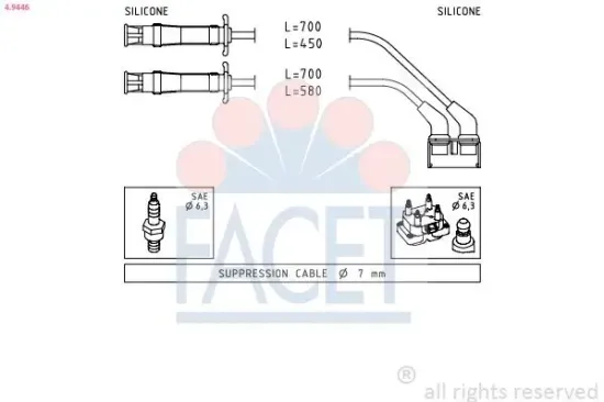 Zündleitungssatz FACET 4.9446 Bild Zündleitungssatz FACET 4.9446