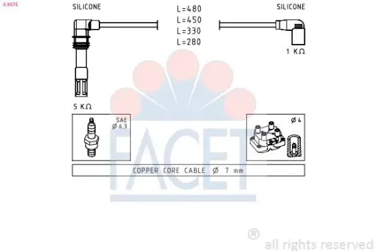 Zündleitungssatz FACET 4.9575 Bild Zündleitungssatz FACET 4.9575