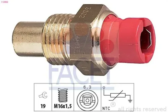 Sensor, Kühlmitteltemperatur FACET 7.3002 Bild Sensor, Kühlmitteltemperatur FACET 7.3002