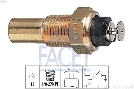 Sensor, Kühlmitteltemperatur FACET 7.3014 Bild Sensor, Kühlmitteltemperatur FACET 7.3014