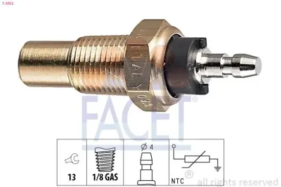 Sensor, Kühlmitteltemperatur FACET 7.3052 Bild Sensor, Kühlmitteltemperatur FACET 7.3052