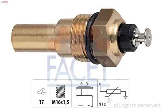 Sensor, Kühlmitteltemperatur FACET 7.3062 Bild Sensor, Kühlmitteltemperatur FACET 7.3062