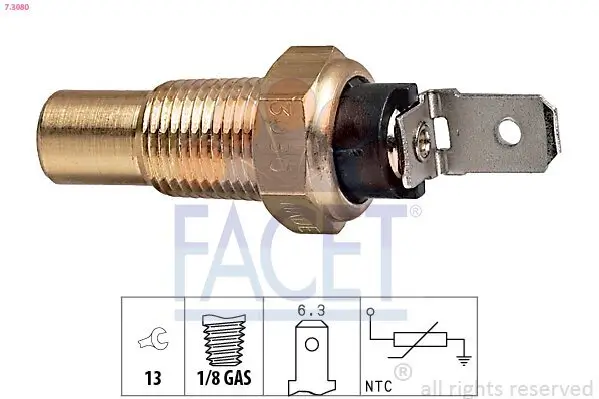 Sensor, Kühlmitteltemperatur FACET 7.3080