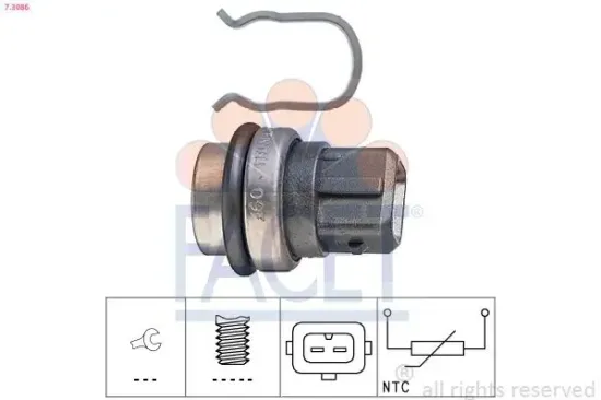 Sensor, Kühlmitteltemperatur FACET 7.3086 Bild Sensor, Kühlmitteltemperatur FACET 7.3086