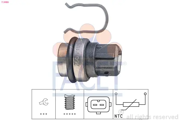 Sensor, Kühlmitteltemperatur FACET 7.3086