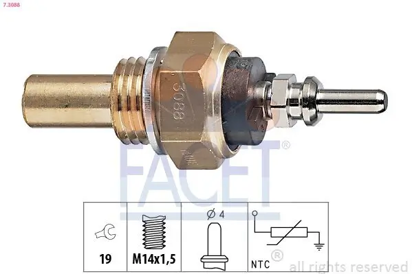 Sensor, Kühlmitteltemperatur FACET 7.3088