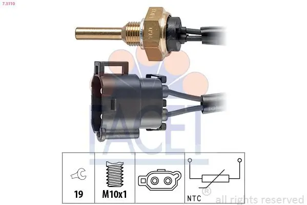 Sensor, Kühlmitteltemperatur FACET 7.3110