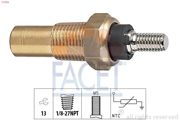Sensor, Kühlmitteltemperatur FACET 7.3124