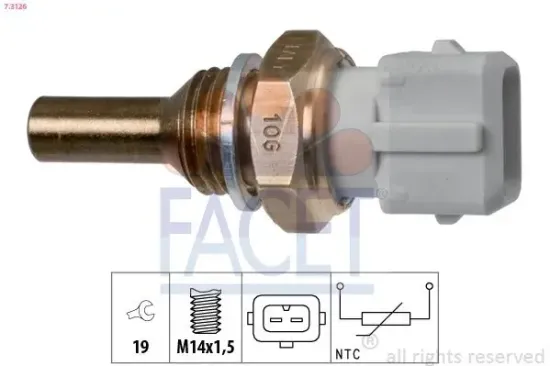 Sensor, Kühlmitteltemperatur FACET 7.3126 Bild Sensor, Kühlmitteltemperatur FACET 7.3126