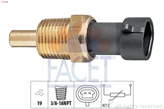 Sensor, Öltemperatur FACET 7.3129 Bild Sensor, Öltemperatur FACET 7.3129