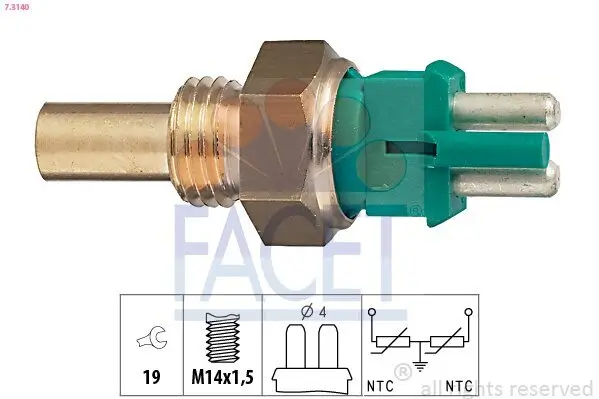 Sensor, Kühlmitteltemperatur FACET 7.3140