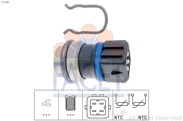 Sensor, Kühlmitteltemperatur FACET 7.3146