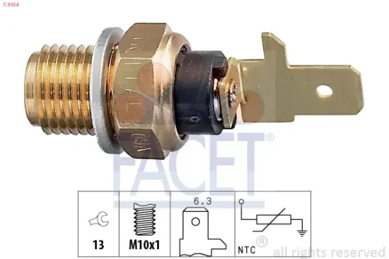 Sensor, Öltemperatur FACET 7.3154 Bild Sensor, Öltemperatur FACET 7.3154