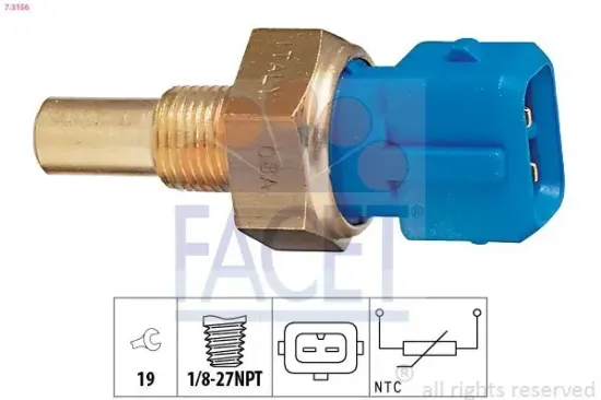 Sensor, Kühlmitteltemperatur FACET 7.3156 Bild Sensor, Kühlmitteltemperatur FACET 7.3156