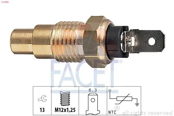 Sensor, Kühlmitteltemperatur FACET 7.3159