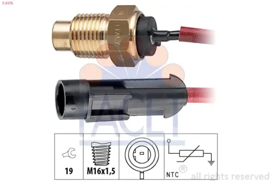 Sensor, Kühlmitteltemperatur FACET 7.3175 Bild Sensor, Kühlmitteltemperatur FACET 7.3175