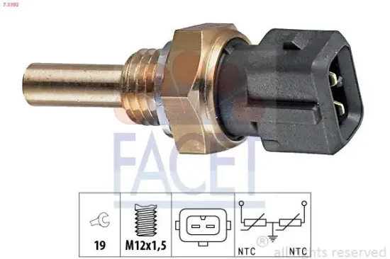 Sensor, Kühlmitteltemperatur FACET 7.3192 Bild Sensor, Kühlmitteltemperatur FACET 7.3192