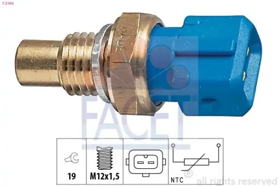 Sensor, Kühlmitteltemperatur FACET 7.3194 Bild Sensor, Kühlmitteltemperatur FACET 7.3194