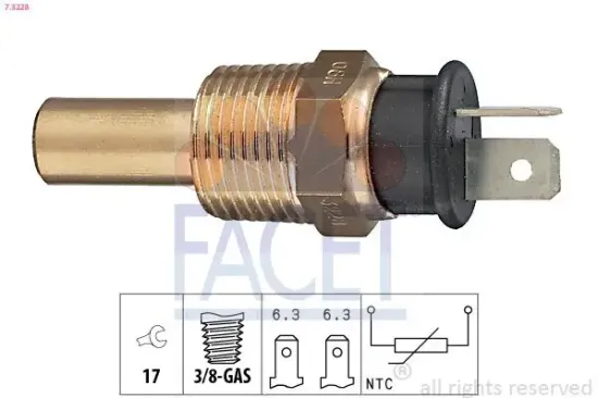 Sensor, Kühlmitteltemperatur FACET 7.3228 Bild Sensor, Kühlmitteltemperatur FACET 7.3228