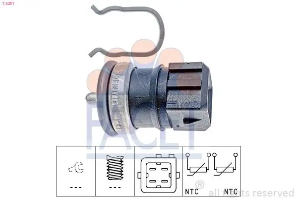 Sensor, Kühlmitteltemperatur FACET 7.3251