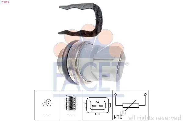 Sensor, Kühlmitteltemperatur FACET 7.3254 Bild Sensor, Kühlmitteltemperatur FACET 7.3254