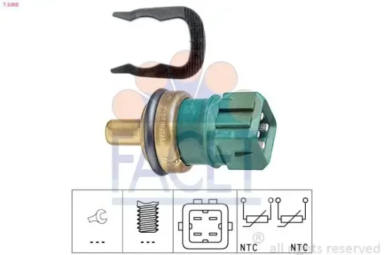 Sensor, Kühlmitteltemperatur FACET 7.3260 Bild Sensor, Kühlmitteltemperatur FACET 7.3260