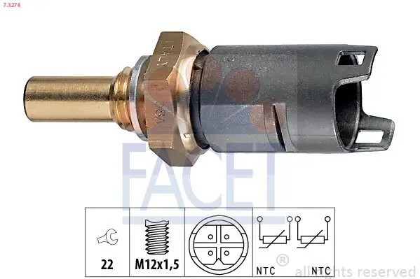 Sensor, Kühlmitteltemperatur FACET 7.3274