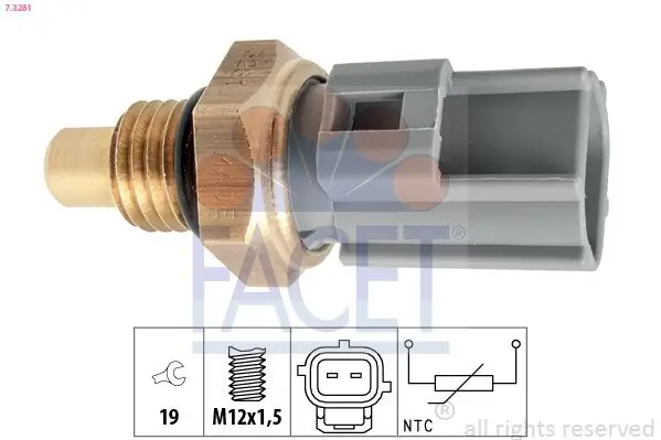 Sensor, Kraftstofftemperatur FACET 7.3281