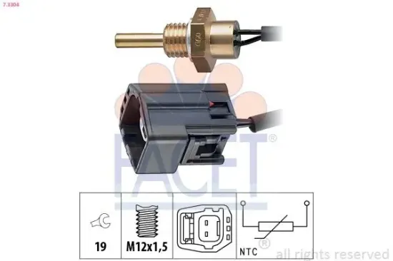 Sensor, Kühlmitteltemperatur FACET 7.3304 Bild Sensor, Kühlmitteltemperatur FACET 7.3304