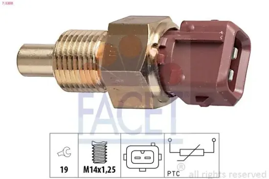 Sensor, Kühlmitteltemperatur FACET 7.3308 Bild Sensor, Kühlmitteltemperatur FACET 7.3308