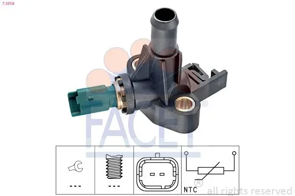 Sensor, Kühlmitteltemperatur FACET 7.3318 Bild Sensor, Kühlmitteltemperatur FACET 7.3318