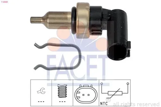 Sensor, Kühlmitteltemperatur FACET 7.3343 Bild Sensor, Kühlmitteltemperatur FACET 7.3343