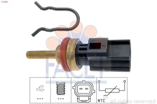 Sensor, Kühlmitteltemperatur FACET 7.3346 Bild Sensor, Kühlmitteltemperatur FACET 7.3346