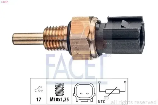 Sensor, Kühlmitteltemperatur FACET 7.3347 Bild Sensor, Kühlmitteltemperatur FACET 7.3347