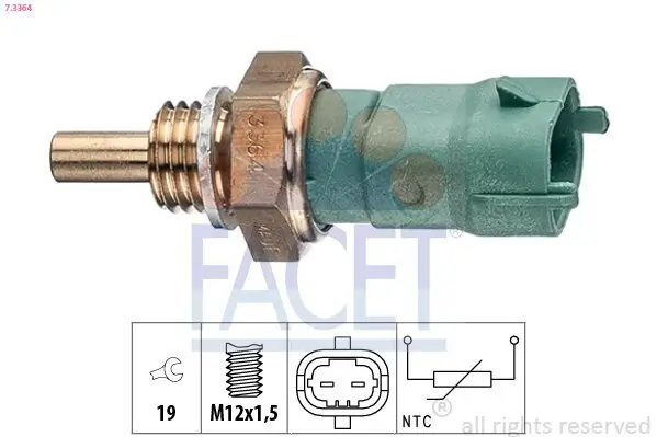 Sensor, Kraftstofftemperatur FACET 7.3364