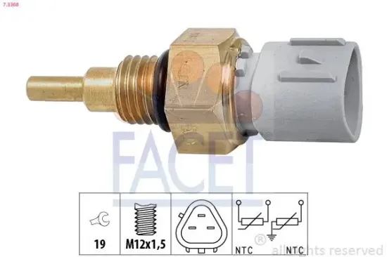 Sensor, Kühlmitteltemperatur FACET 7.3368 Bild Sensor, Kühlmitteltemperatur FACET 7.3368